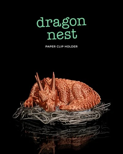 Porta-clipes temático em formato de dragão